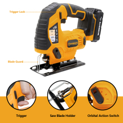 WORKSITE Industrial Jig Saw Machine Wood Die Making Steel Metal Cutting Tools Mini 20V Battery Power Portable Cordless Jig Saw