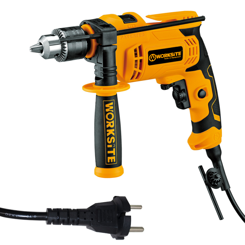 WORKSITE産業用インパクトドリル650W電動工具木鋼ダイヤモンドドリルドライバーマシン13mmチャックハンド電動インパクトドリル
