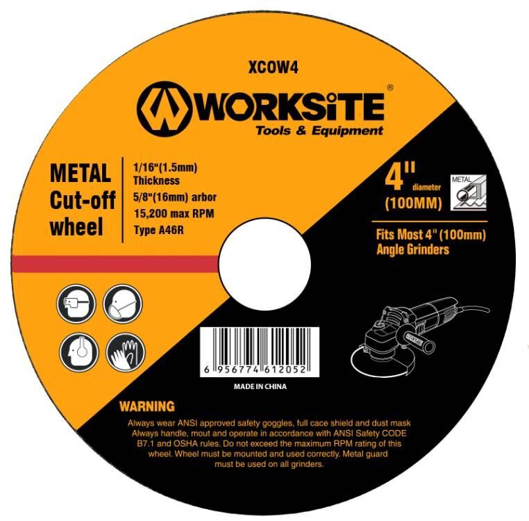 WORKSITE Metal Cutting Discs Wheels Angle Grinder Cut Off Wheel 4 Inch Cut Off Wheel