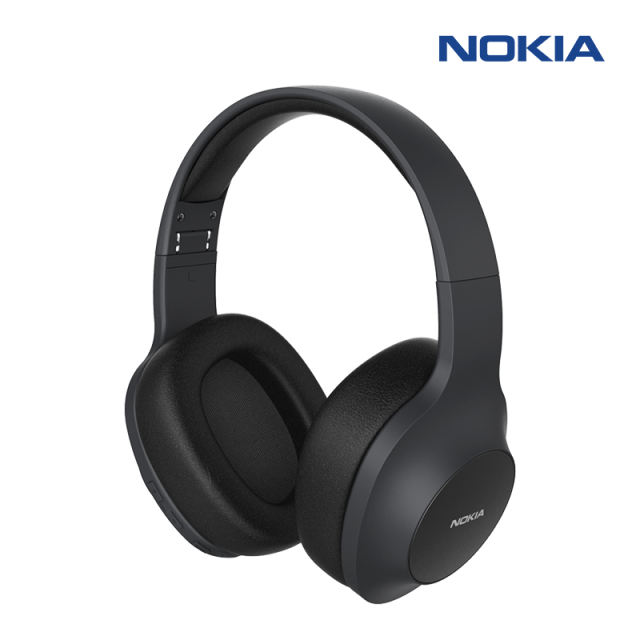 Free shipping Nokia E1200 Essential Wireless Headphones On-Ear Headphones with Foldable Headband, Bluetooth 5.0 Compatible, 40Hrs Wireless Playtime, Black