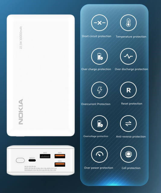 Wholesale Nokia P6203 Power Bank/Power Bank 30000mAh Large Capacity 22.5W 18W PD Fast Charge P6203