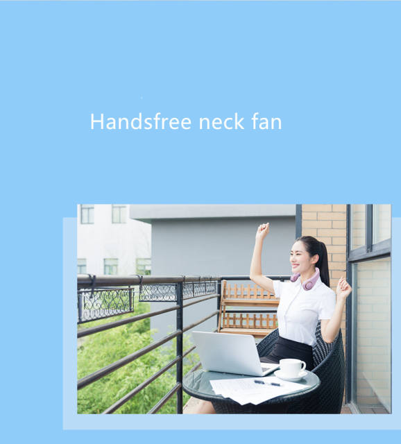 2022 Wearable 4000mAh Cooling Fan Outdoor Rechargeable Sport Mini Portable Hanging Neck Fan