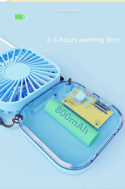 800mAh rechargeable portable necklace fan stand mini fan