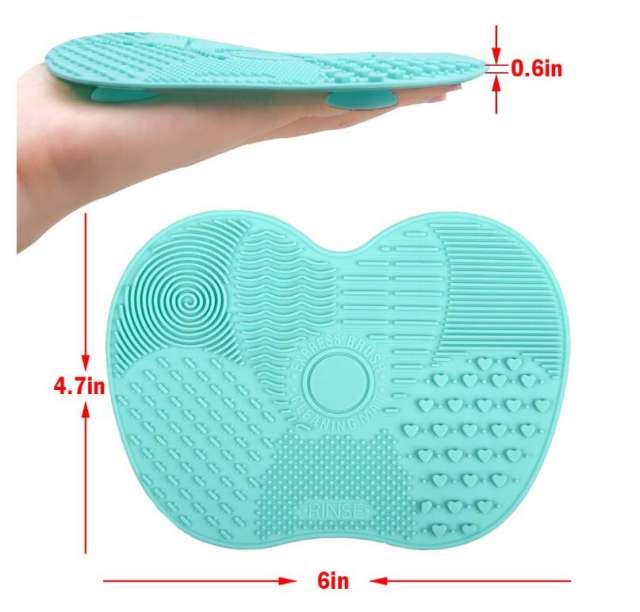 Scrubbing Pad Cosmetic Brush Cleaning Pad Silicone With Suction Cup Apple Cleaner Cleaning Scrubbing Pad Beauty Supplies