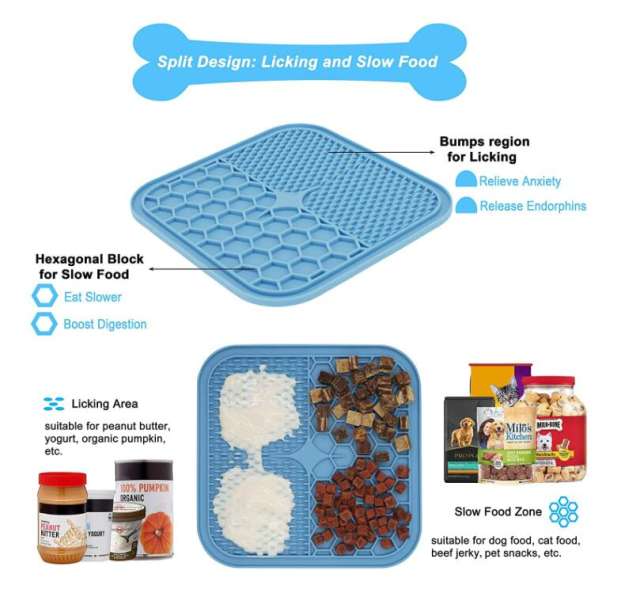 Durable High Quality Strong Suction Cup Silicone Dog Lick Mat for Pet Slow Food Licking Pad Pet Slow Feeder Mat
