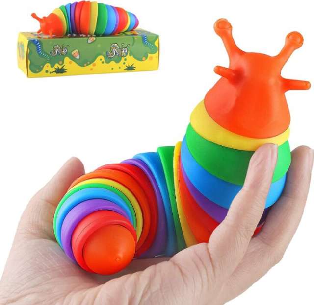 Sensory Toys Articulated slug Fidget Toy Anxiety Stress Reliever Office Desk Toy Fun Educational Children's Toy Gift