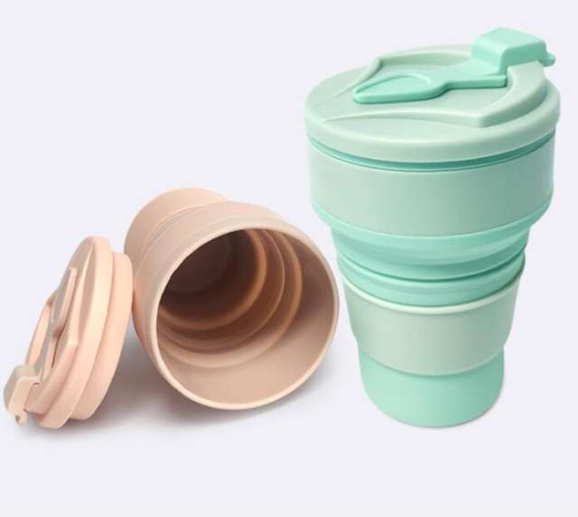 Silicone folding water cup outdoor travel portable telescopic cup high temperature resistance