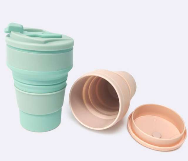 Silicone folding water cup outdoor travel portable telescopic cup high temperature resistance