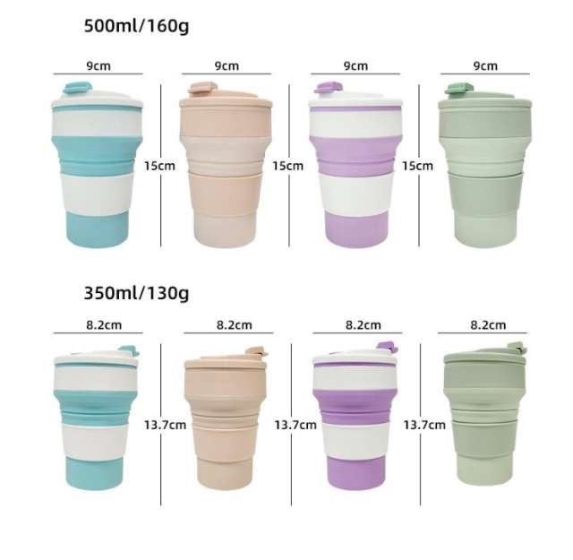 Silicone folding water cup outdoor travel portable telescopic cup high temperature resistance