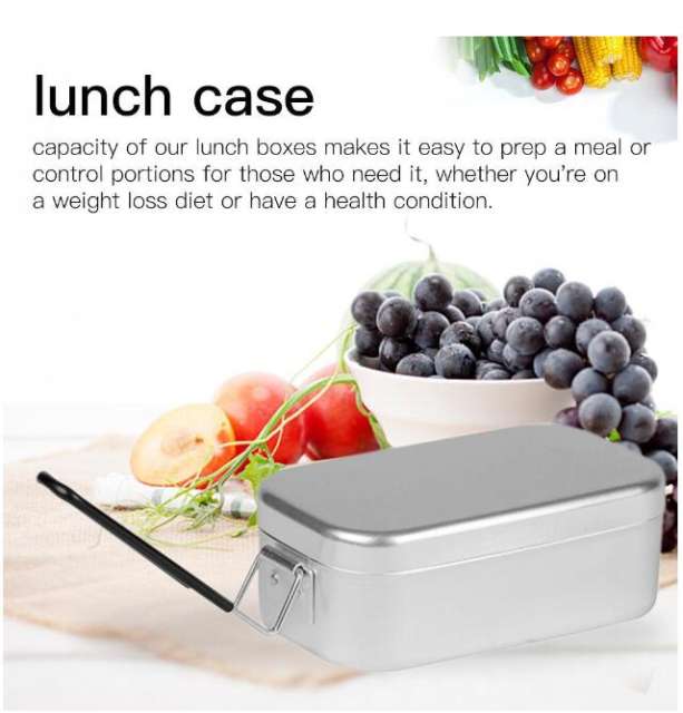 Outdoor camping tableware aluminum lunch box