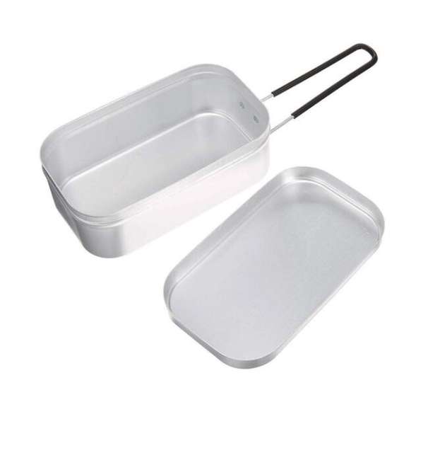 Outdoor camping tableware aluminum lunch box