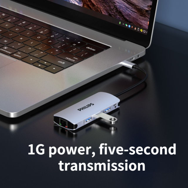 Philips usb C Hub,USB-C Laptop Docking Station,5 in 1 Triple Display Type C Adapter Compatiable for MacBook and Windows SWR1607H