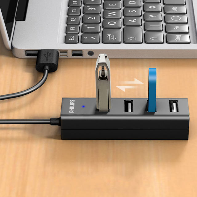 Philips  Fast Data Transfer USB Splitter for Laptop，sells wholesale Data 4-port usb 2.0 hub SWR1526W
