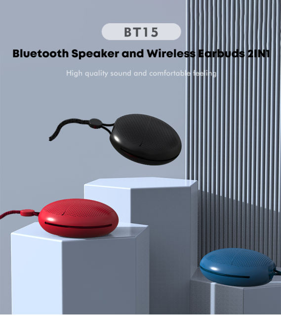 BT15 2 in 1 TWS Bluetooth Earphone Wireless Headphones Waterproof Stereo Sports Mini Headset
