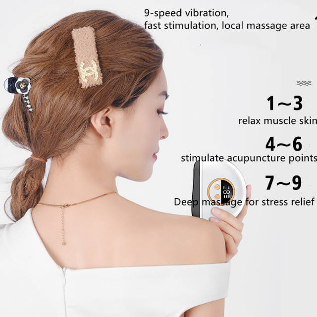 Electric Scraping Board Red Bian Stone Hot Compress High Frequency Vibration Facial Lifting Relaxation Guasha Massage Device