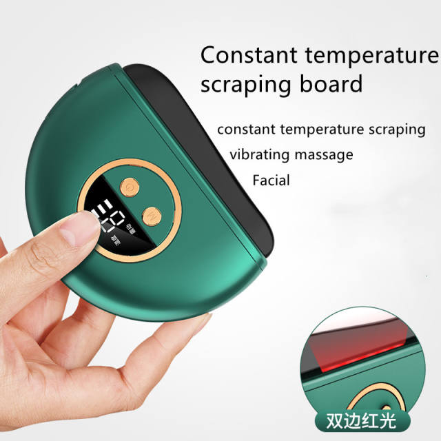 Electric Scraping Board Red Bian Stone Hot Compress High Frequency Vibration Facial Lifting Relaxation Guasha Massage Device