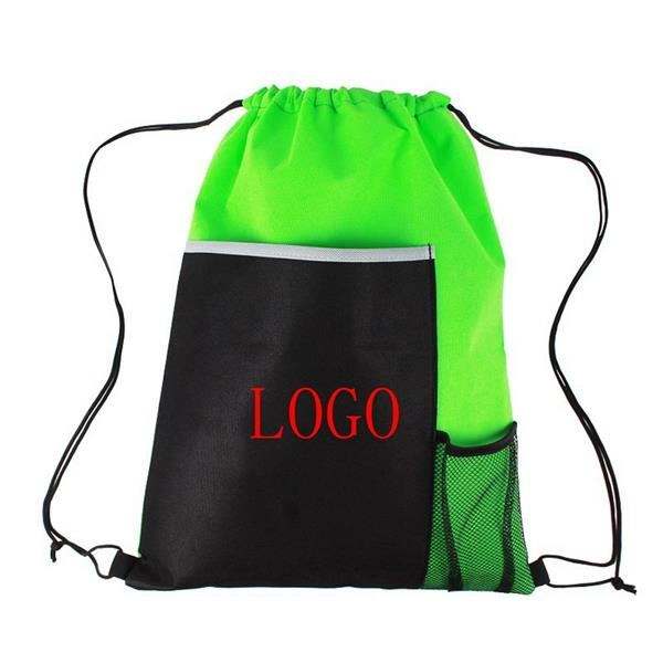 Drawstring Backpack Sports Gym Bag Sportpack Non-Woven