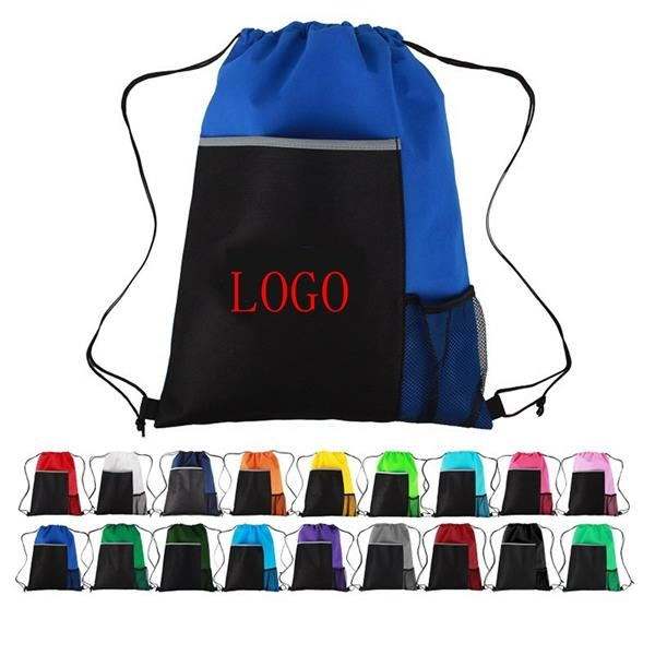 Drawstring Backpack Sports Gym Bag Sportpack Non-Woven