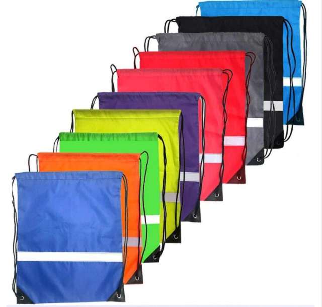 Drawstring Backpack Bags Sack Pack Cinch Tote Sport Storage Polyester Bag