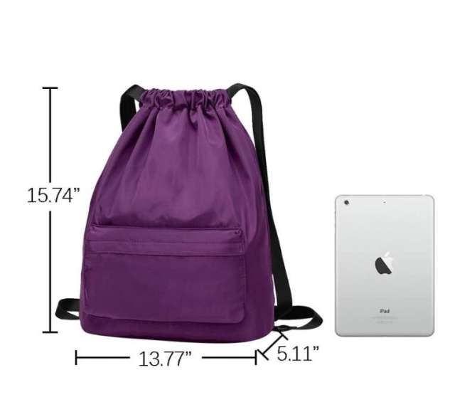 Waterproof bunched mouth drawstring polyester fabric bag