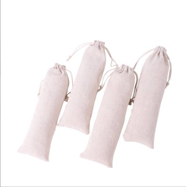 Multifunction Cotton and Linen Pouch Bag Straw Carrying Case