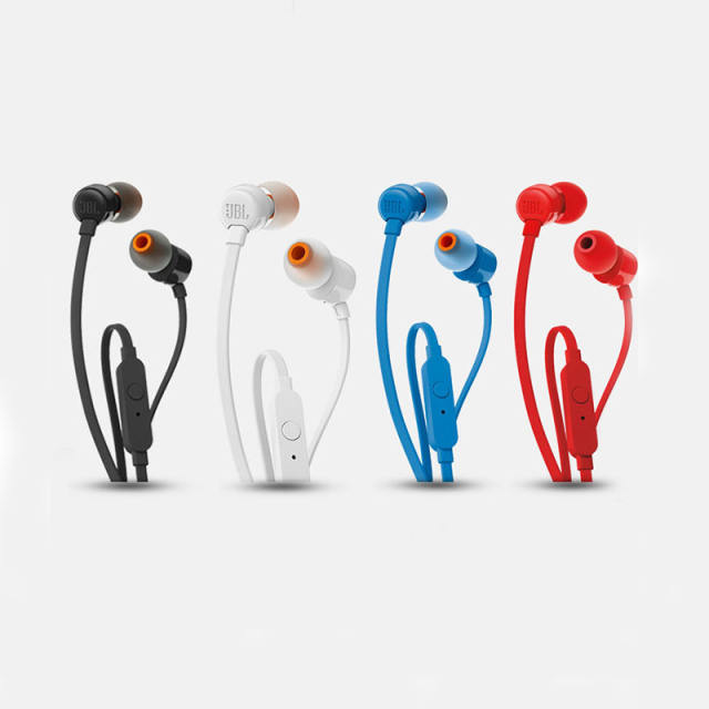 T110 Wired Earphones Music Deep Bass Sports Headset 3.5mm Jack In-line Control Handsfree with Microphone TUNE110 For JBL