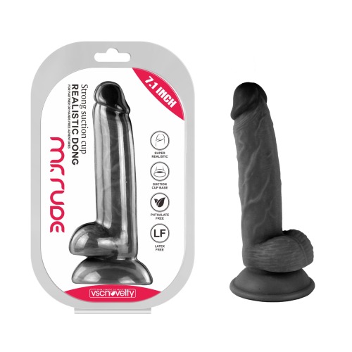 Mr. Rude 7.1”Realistic Dong Black