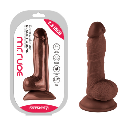 Mr. Rude 7.3”Realistic Dong Brown