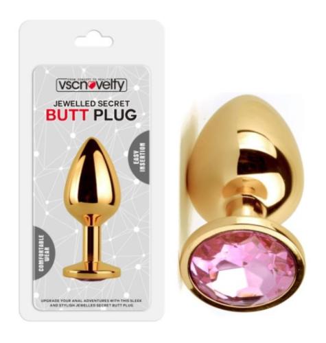 Jewelled Secret Butt Plug Gold-Small