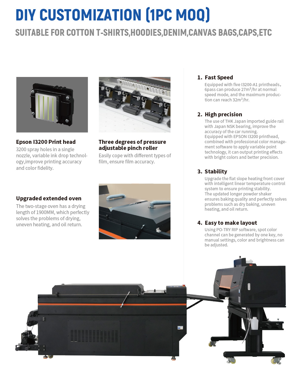 5&nbsp;Printheads&nbsp;60cm&nbsp;DTF&nbsp;Printer