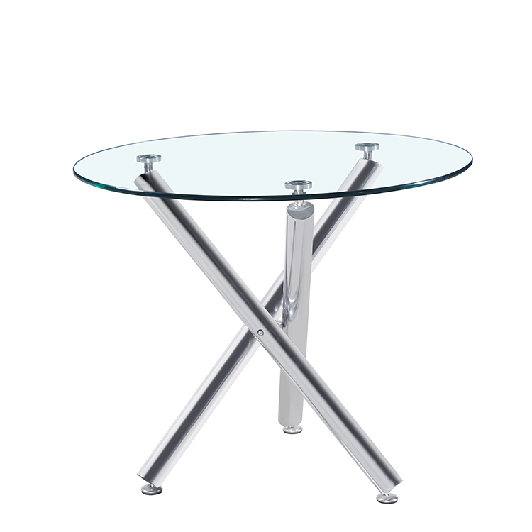Nordic Modern Design Metal Table Legs Round Dining Table Glass Top Coffee Table