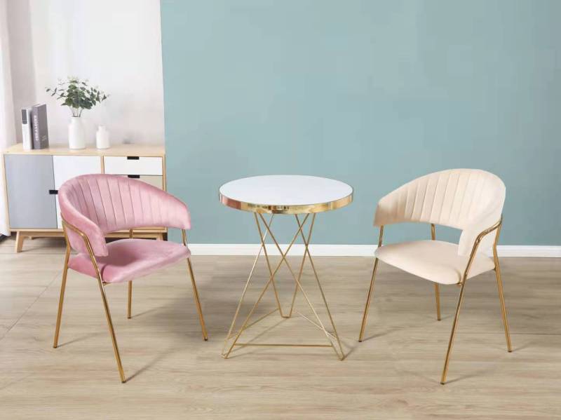 Hot Selling Cafe Dining Chair Modern Metal Leg Dining Chair Modern Velvet Restaurant Dining Chair