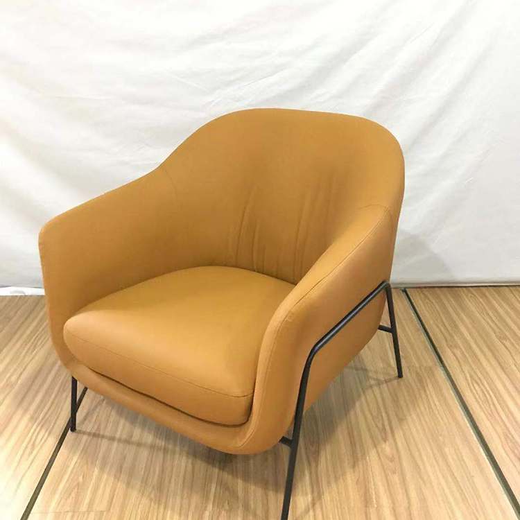 Hot Selling Modern Living Room Sofa Chair High-Grade Leather Single Sofa Leisure Office Conversation Sofa