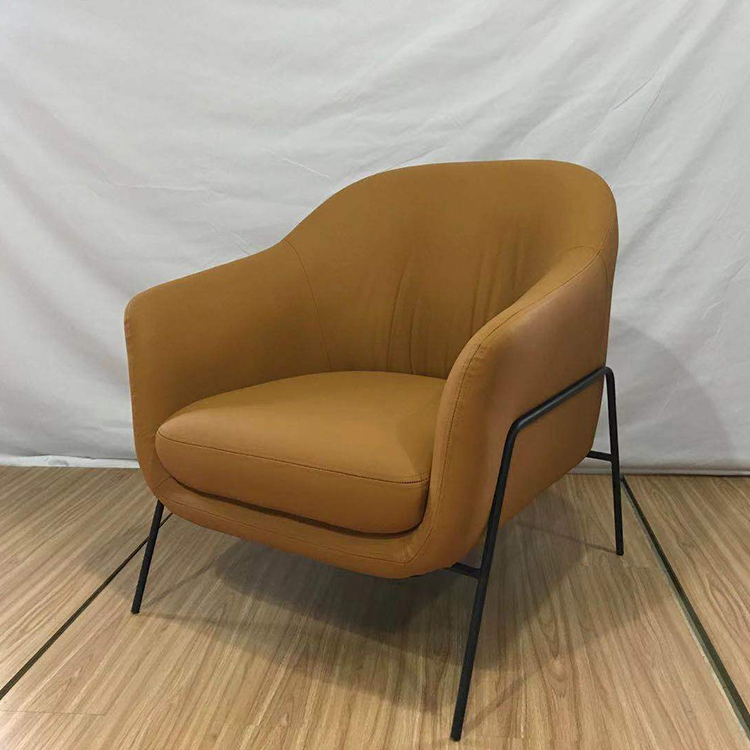 Hot Selling Modern Living Room Sofa Chair High-Grade Leather Single Sofa Leisure Office Conversation Sofa