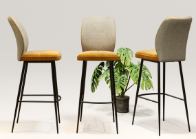 High chair bar chair used in restaurant iron luxury modern black metal bar stool