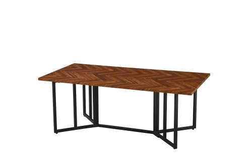 wood and metal legs dining table