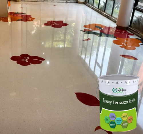 DLD Metallic Decorative Colored Epoxy Resin Terrazzo Glue - Granite Flake Epoxy Floor Adhesive for Road &amp; Industrial Applications