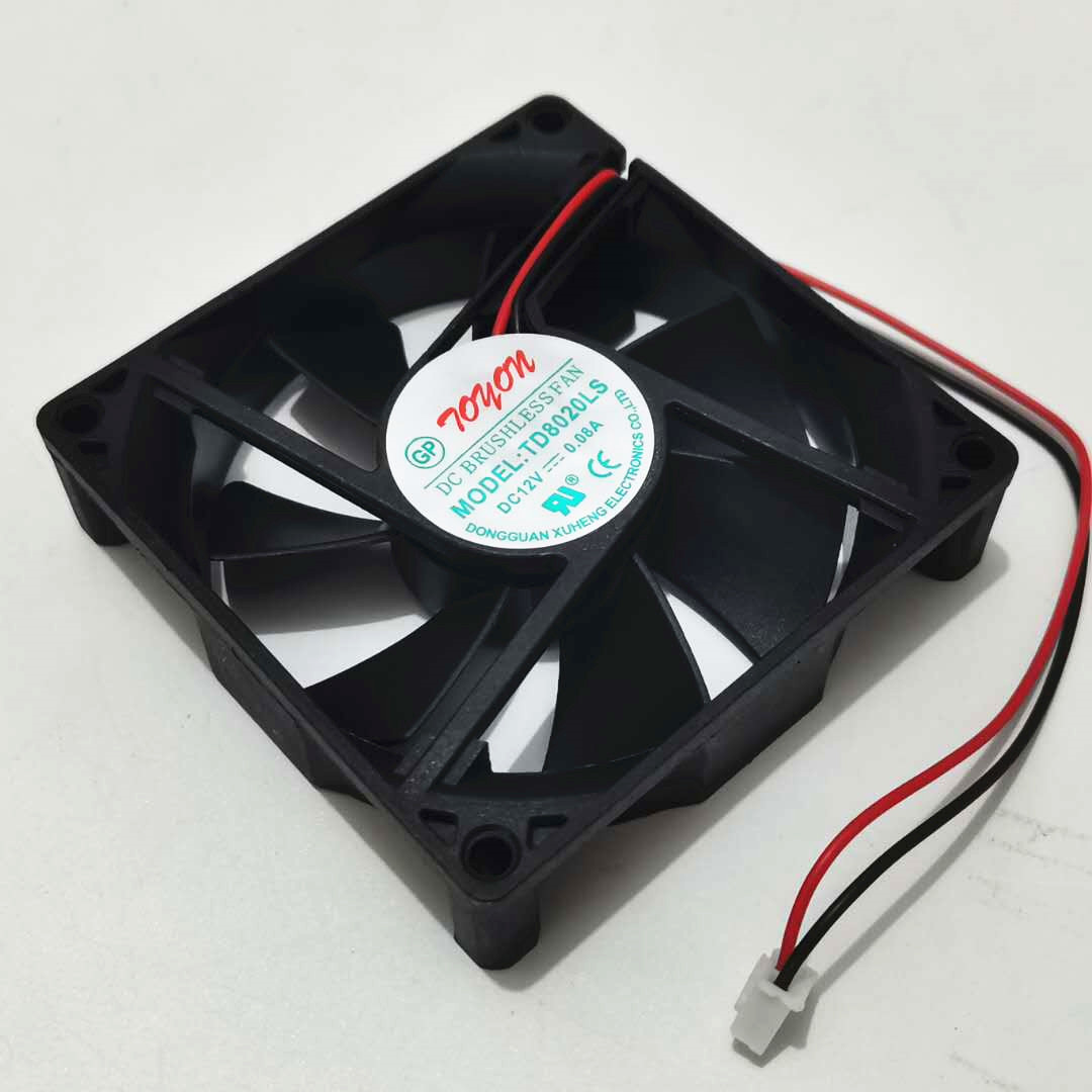 TOYON TD8020LS DC 12V 0.08A 80x80x20mm 2-Wire Server Cooling Fan,TOYON ...