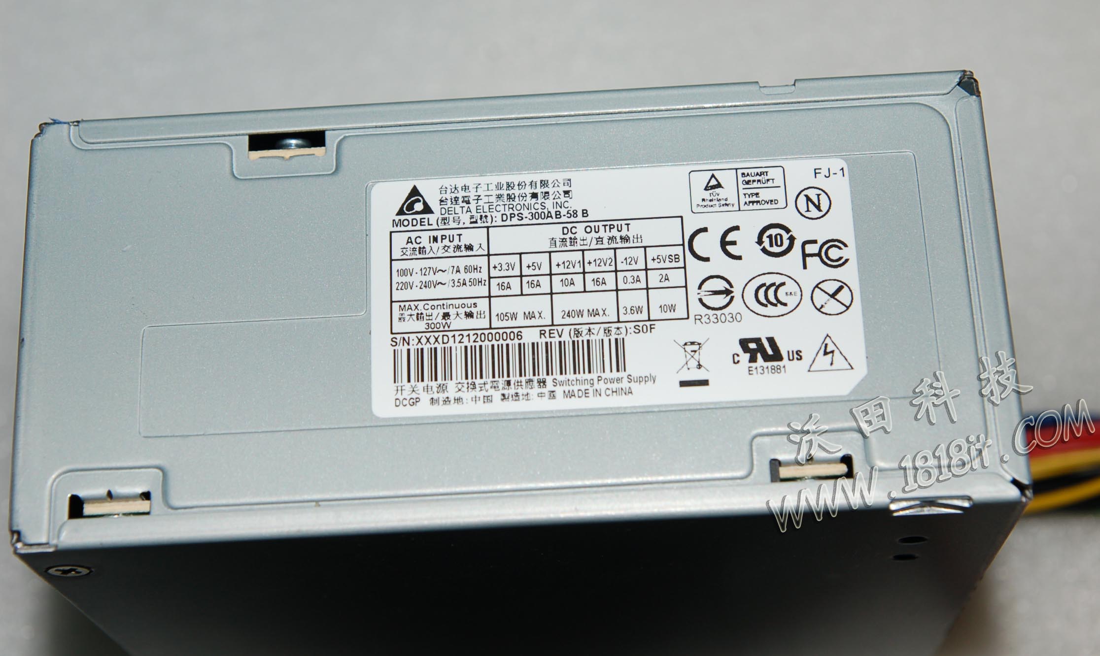 Delta Electronics DPS-300AB-58 B Server Power Supply 300W