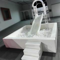 Popular White Clear XL Large With Slide Party Event Rental Soft Play Ball Pits Indoor Outdoor Ball Pit with Slide