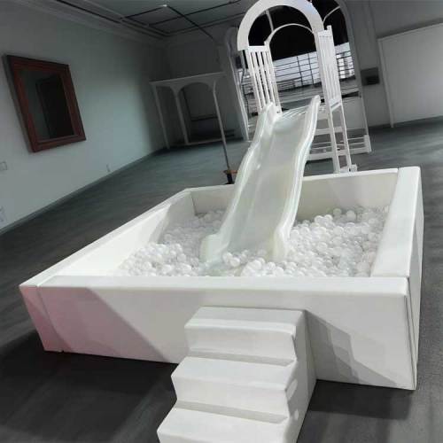 Popular White Clear XL Large With Slide Party Event Rental Soft Play Ball Pits Indoor Outdoor Ball Pit with Slide