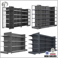 Black Supermarket Grocery Store Gondola Display Shelf