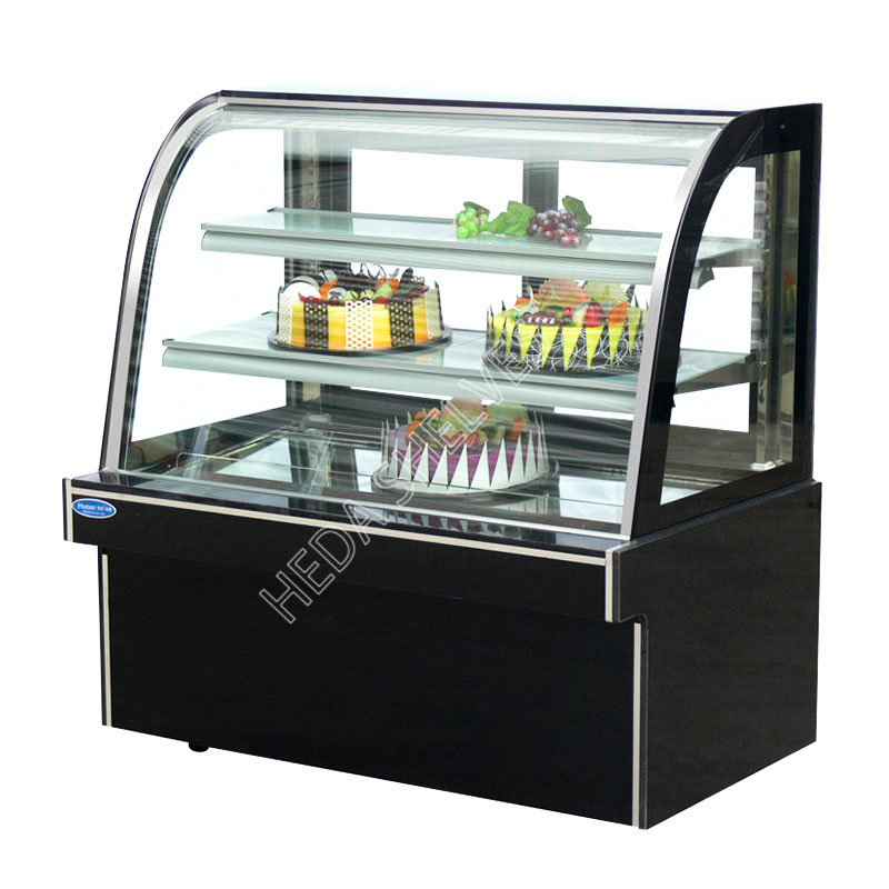 Single-arc Curved Glass Cake Display Freezer Fridge - HEDA SHELVES