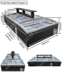 Frost-free Island Freezer C For Supermarket Fridge