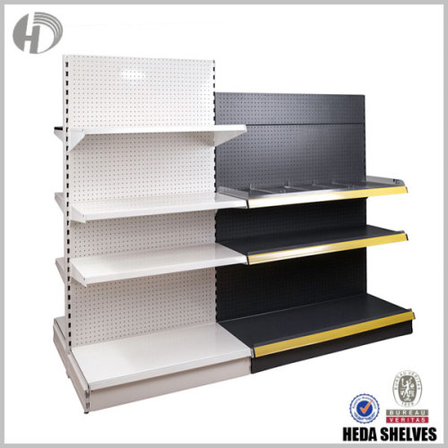 White/Black Lozier Gondola Store Fixture Display Shelving