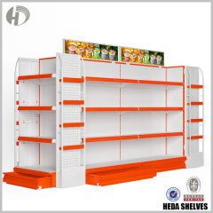 Multifunctional Orange Gondola Supermarket Shelf