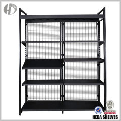 Black Wire Back Supermarket Store Wall Shelves