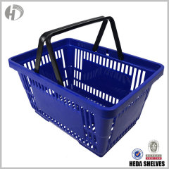 Plastic Supermarket Shopping Basket with Plastic Handles