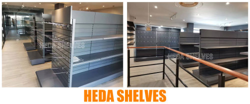 Grey Supermarket Gondola Display Shelves Case - Philippines