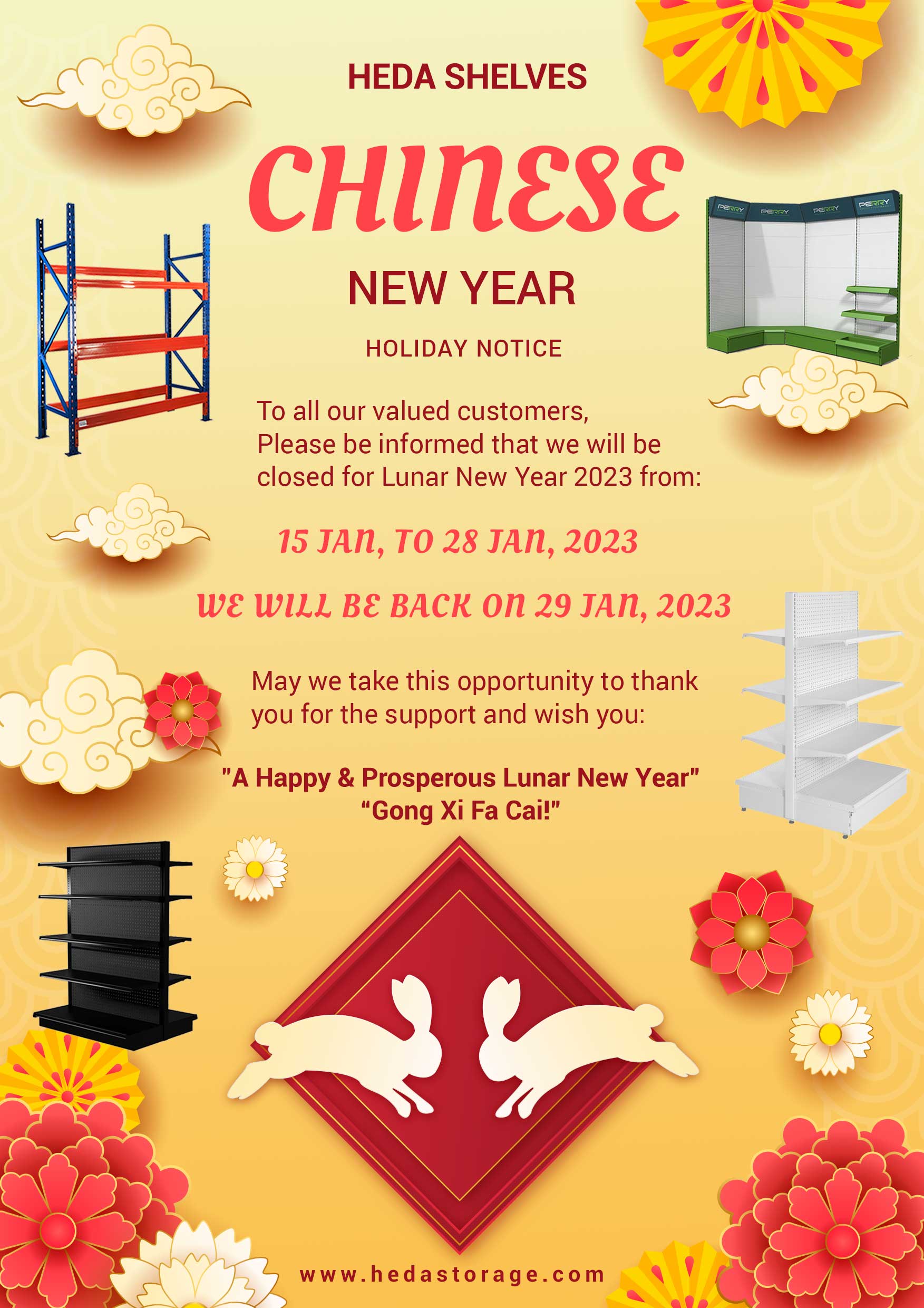 Notice for Chinese New Year Holiday 2023